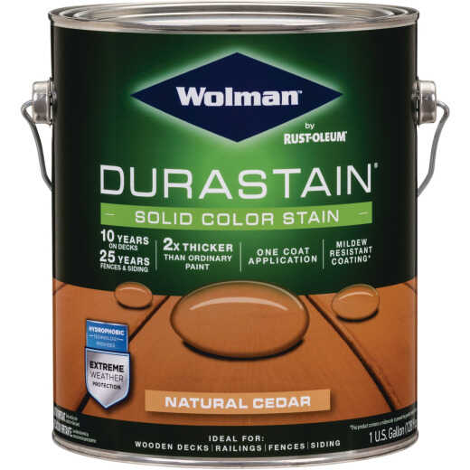 Wolman DuraStain One Coat Solid Color Exterior Stain, Natural Cedar 1 Gal.